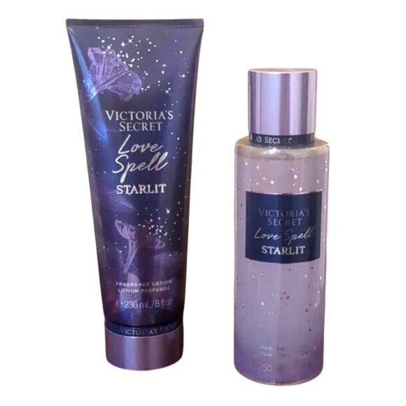 Victorias Secret Love Spell Starlit Fragrance Lotion & Mist Set New - Picture 1 of 1